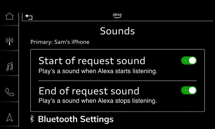 Audi Settings Sounds Screen