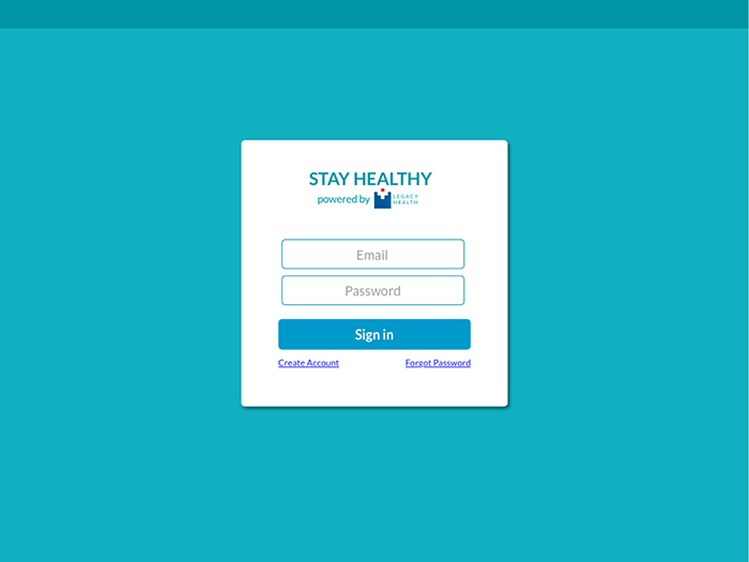 Legacy Health Signin Screen HiFi Prototype